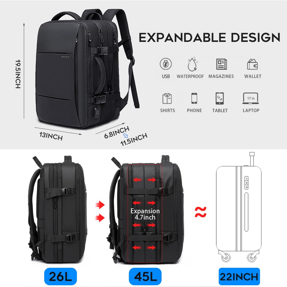 BANGE Handgepäck Rucksack 45L Business Laptop Tasche