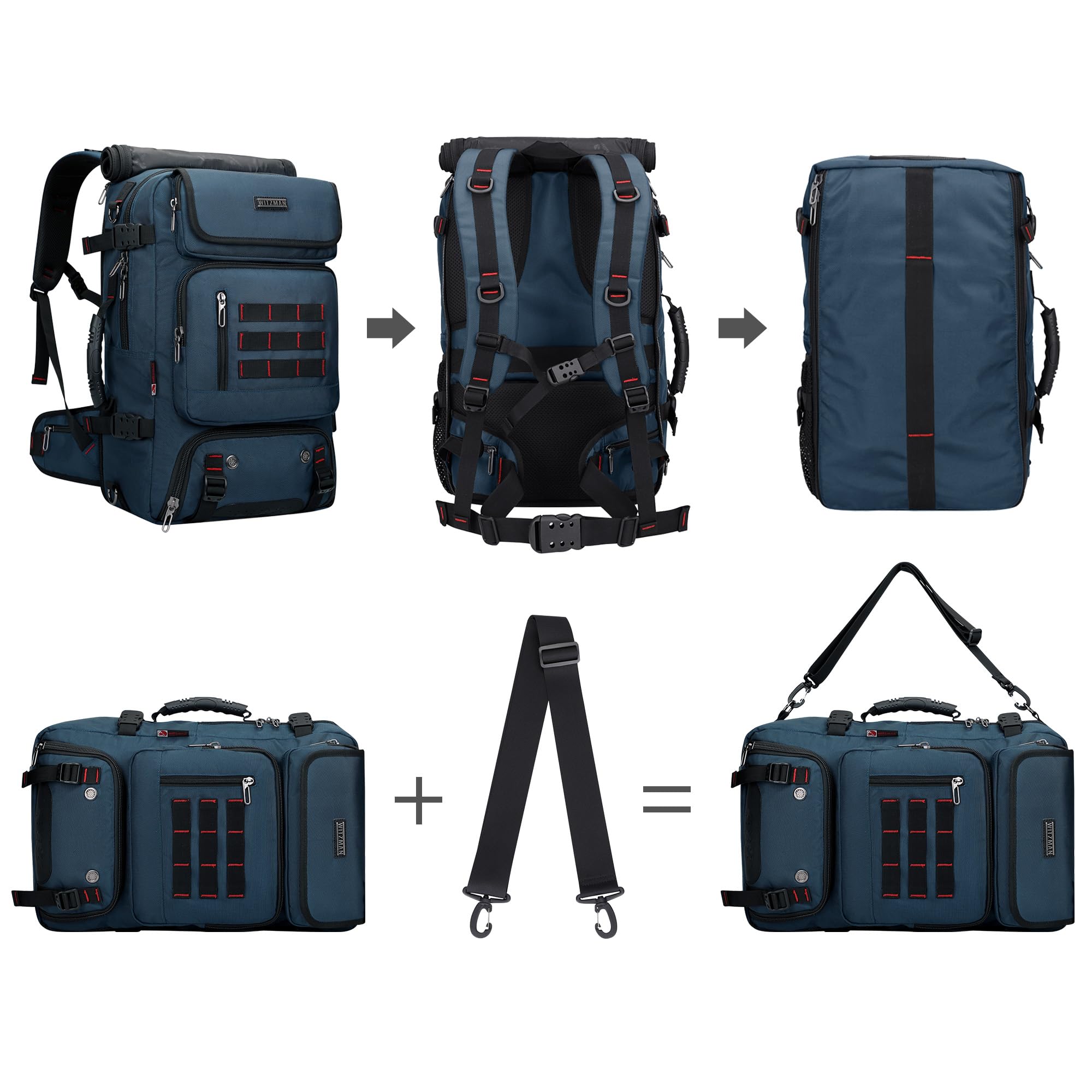 WITZMAN Travel Rucksack 16 Zoll Nylon Blau Herren