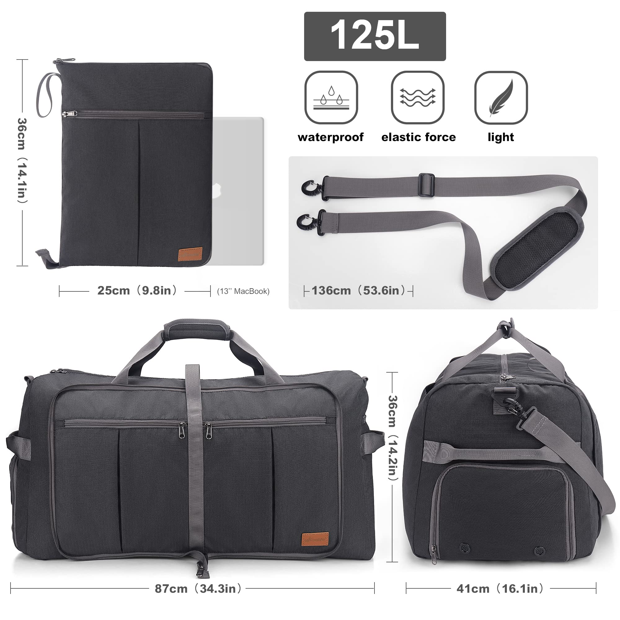 Upeelife Große Reisetasche 125L Herren Damen