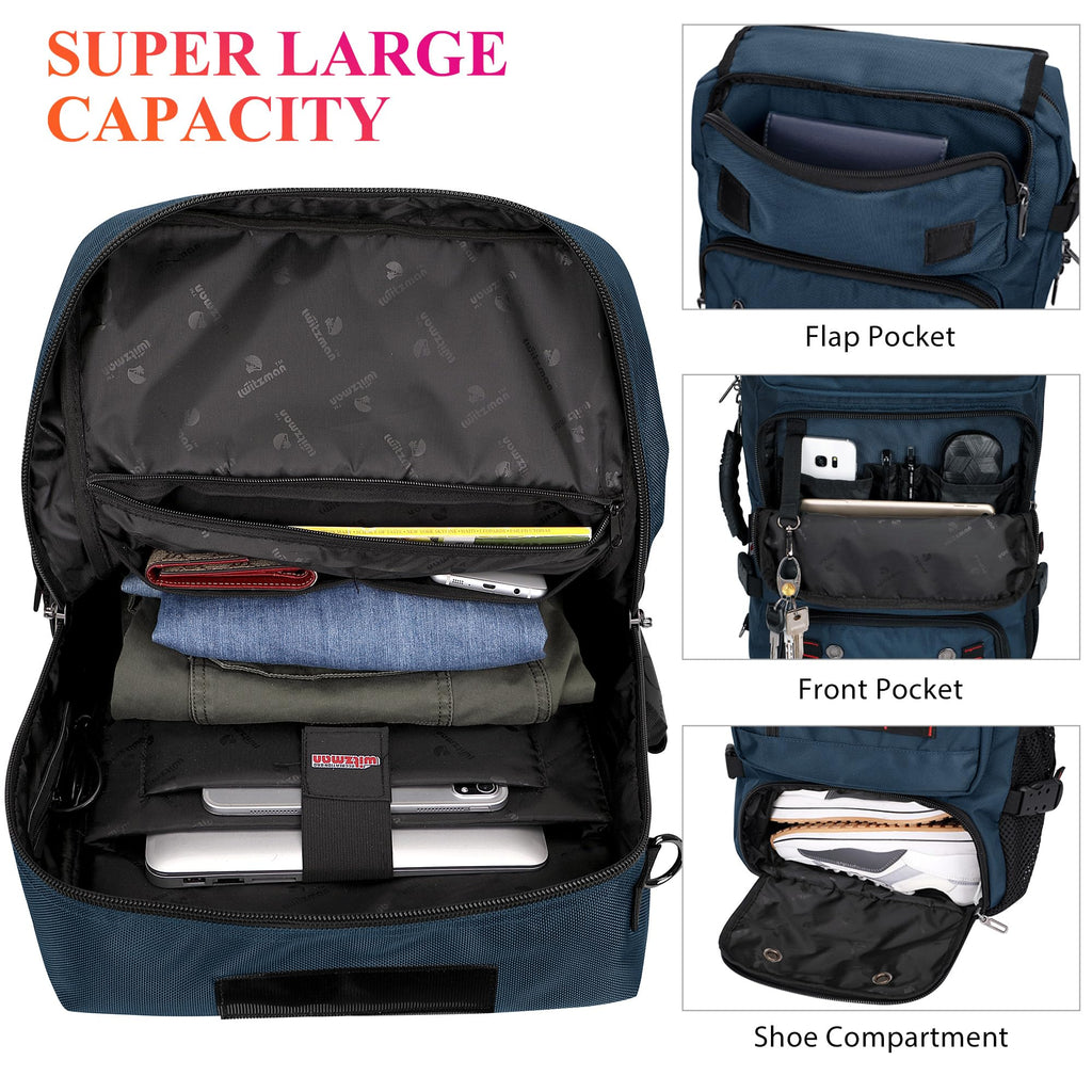 WITZMAN Travel Rucksack 16 Zoll Nylon Blau Herren