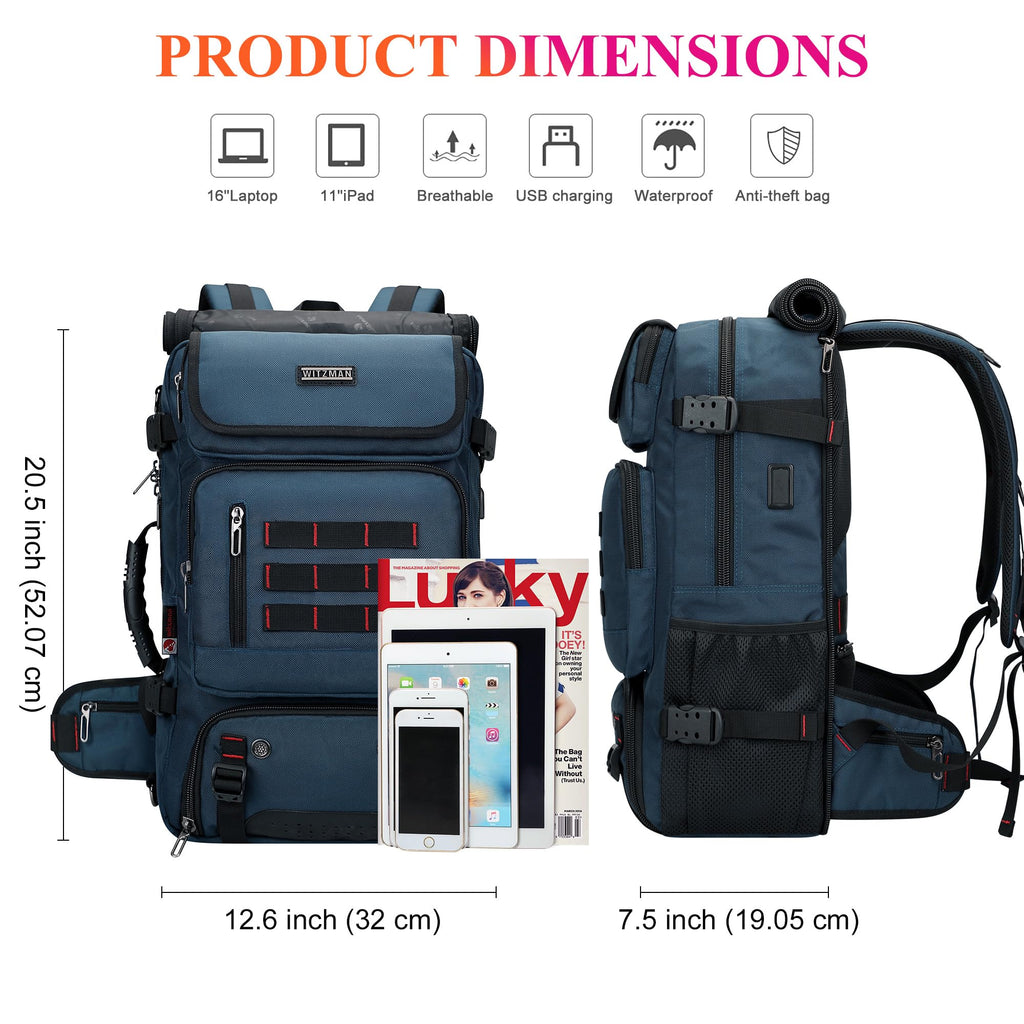 WITZMAN Travel Rucksack 16 Zoll Nylon Blau Herren