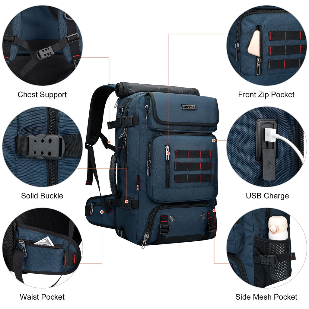 WITZMAN Travel Rucksack 16 Zoll Nylon Blau Herren